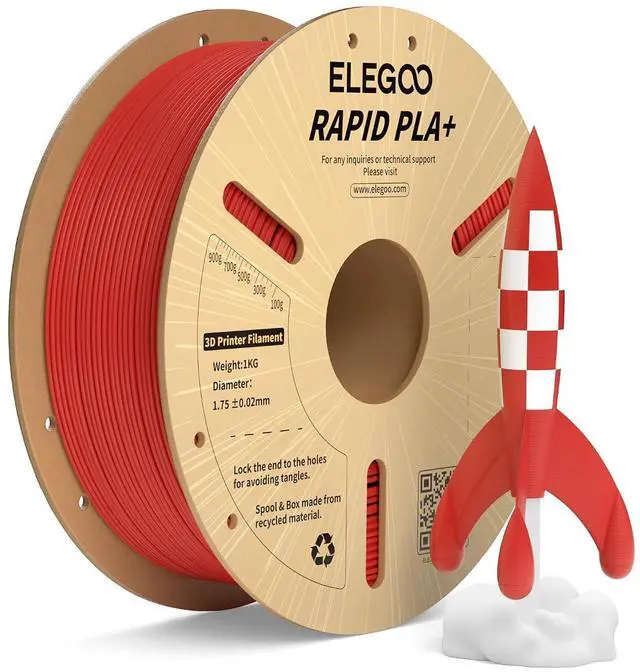 Main image of Rapid PLA Plus 3D Printer Filament 1.75mm Red 1KG