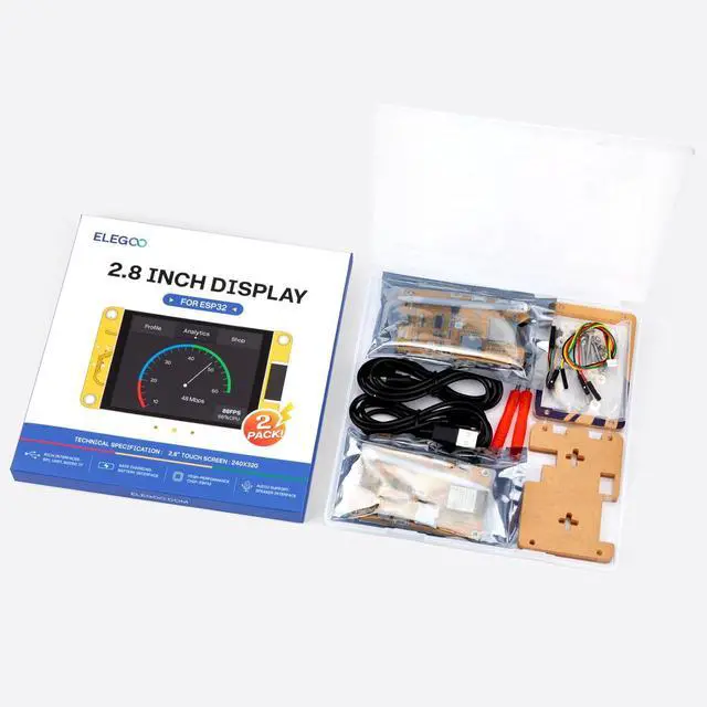 Alt view image 3 of 7 - 2-Pack ESP32 2.8-Inch Touch Displays, 240x320 ILI9341, USB-C WiFi
