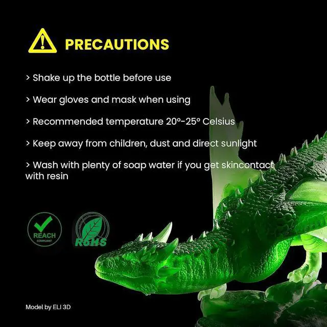 Alt view image 3 of 7 - Standard Plant-Based 3D Printer Resin with Low Odor and High Precision, 405nm UV Curing Resin for Mars Saturn Jupiter MSLA DLP LCD 3D Printing - Translucent 2000g