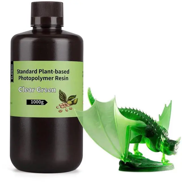 Main image of Standard Plant-Based 3D Printer Resin Clear Green 1000g