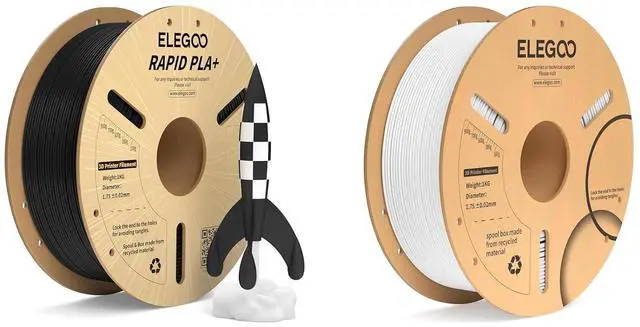 Main image of 1.75mm Rapid PLA Plus Filament Black 1KG & White 1KG