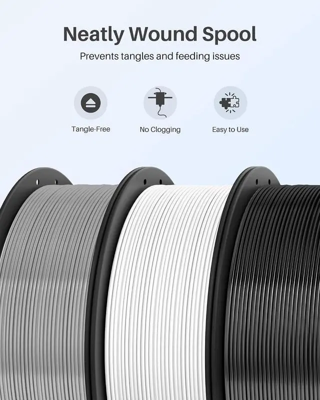 Alt view image 4 of 7 - PLA+ Filament 1.75mm Grey 4KG, High Toughness PLA Plus 3D Printer Filament Dimensional Accuracy +/- 0.02mm, 4pcs 1kg Spool(2.2lbs) Fits for Most FDM 3D Printers