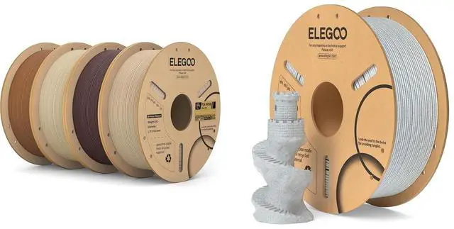 Main image of 1.75mm Wood PLA Filament 4KG & Marble PLA Filament 1KG