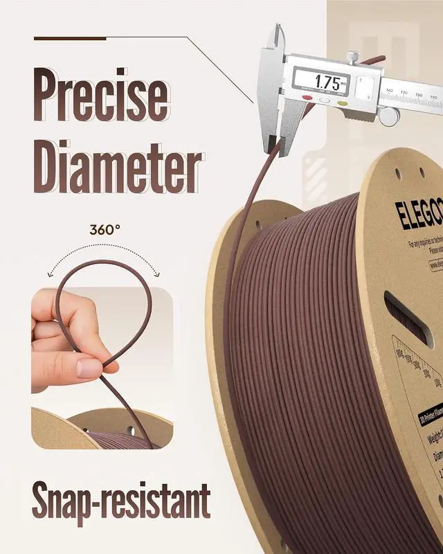 Alt view image 2 of 5 - 1.75mm Wood PLA Filament 4KG & Marble PLA Filament 1KG