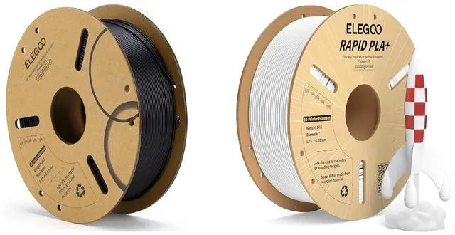 Main image of 1.75mm PLA Filament Black 1KG & PLA+ Filament White 1KG