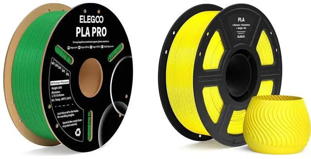 Main image of 1.75mm PLA PRO Filament Green 1kg & PLA Filament Yellow 1KG