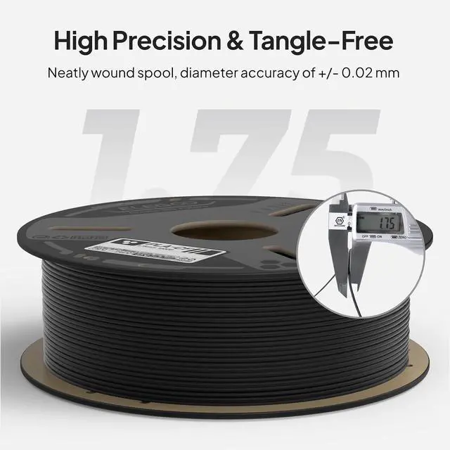 Alt view image 4 of 7 - Carbon Fiber PLA Filament Black 1KG & Rapid PLA+ Filament Black 1KG