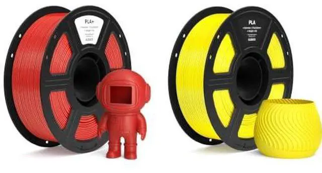 Main image of 1.75mm PLA+ Filament True Red 1KG & PLA Filament Yellow 1KG