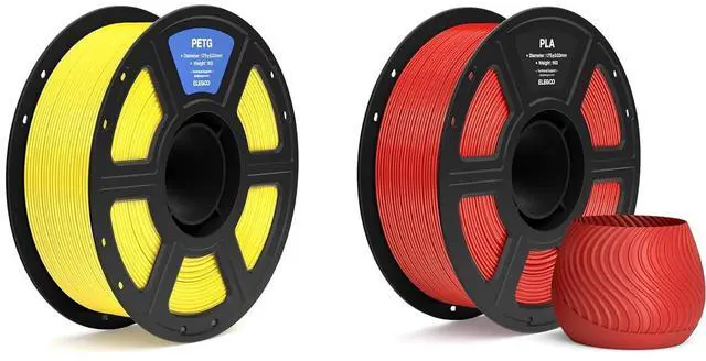 Main image of 1.75mm PETG Filament Yellow 1KG & PLA Filament True Red 1KG