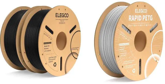 Main image of 1.75mm PLA+ Filament Black 2KG & PETG Filament Gray 1KG