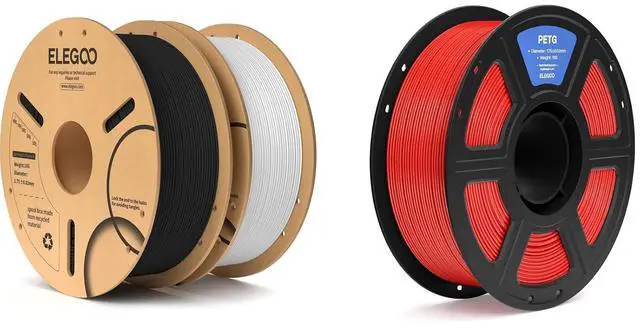 Main image of 1.75mm PLA Filament Black&White 2KG & PETG Filament Red 1KG