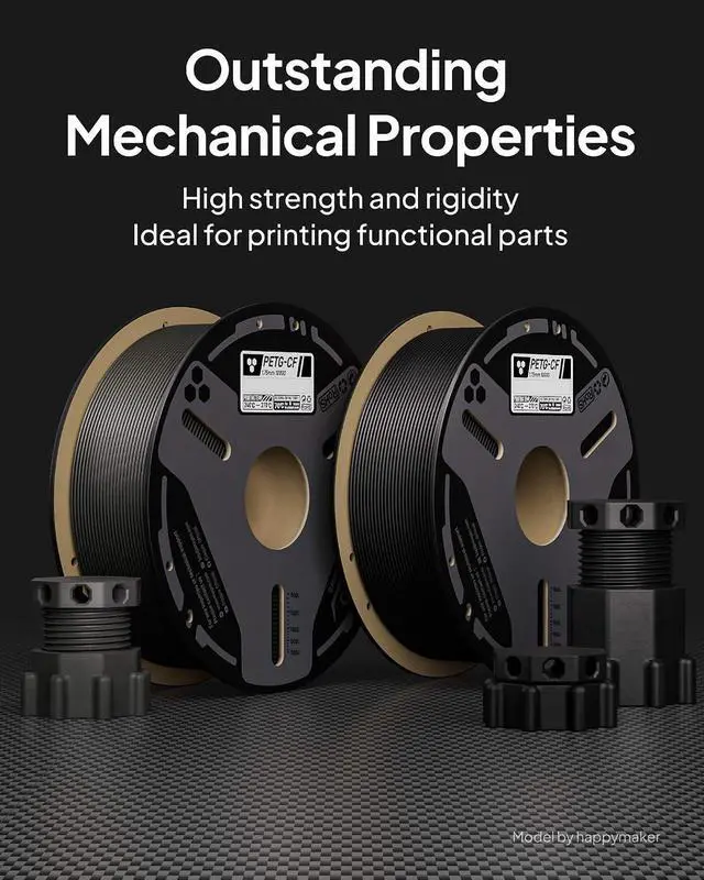 Alt view image 2 of 7 - 1.75mm Carbon Fiber PETG Filament Blue 1KG & PLA Filament Black 1KG