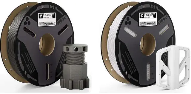 Main image of Carbon Fiber PETG Filament Gray 0.5KG & Glass Fiber White 0.5KG