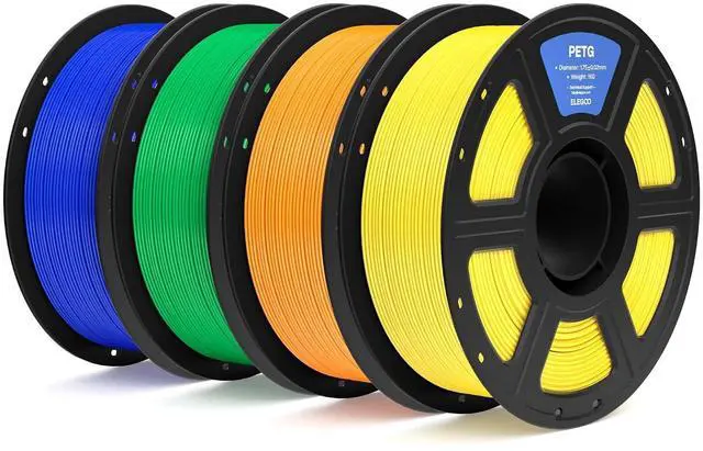 Main image of PETG 3D Printer Filament 1.75mm Bundle 4KG Yellow/Orange/Green/Blue
