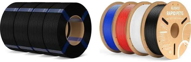 Main image of 1.75mm PLA Filament Black 4KG & PETG Filament 4-Color 4KG
