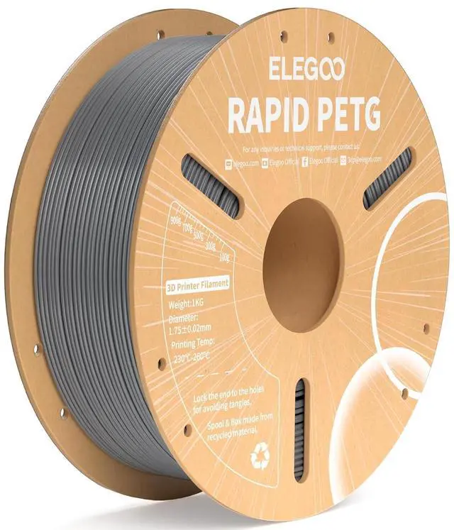 Main image of Rapid PETG Filament 1.75mm Space Gray 1KG, High Speed 600mm/s 3D Printer Filament Dimensional Accuracy +/- 0.02 mm, 1kg Cardboard Spool(2.2lbs) Fits for Most FDM 3D Printers