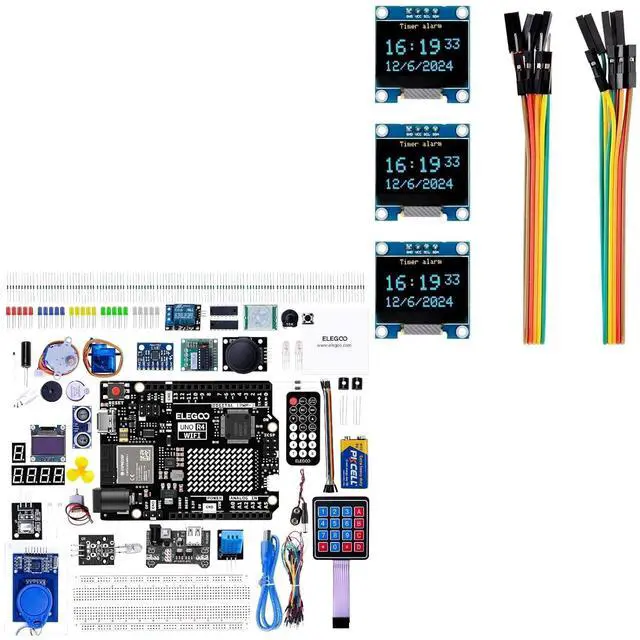 Main image of UNO R4 WiFi Starter Kit and 3PCS OLED Display Kit Bundle for STEM