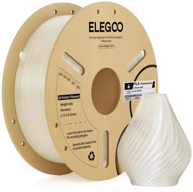 Main image of PLA 3D Printer Filament 1.75mm Crytal White 1KG