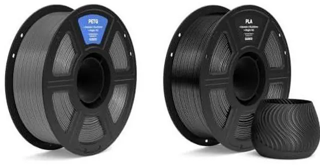 Main image of 1.75mm PETG Filament Space Gray 1KG & PLA Filament Black 1KG