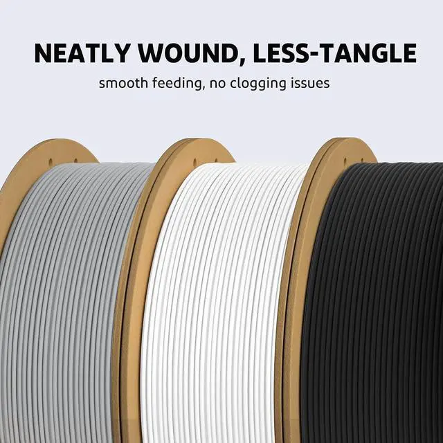 Alt view image 4 of 7 - PLA Plus 3D Printer Filament Black & White 10KG 1.75mm