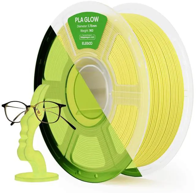 Main image of PLA 3D Printer Filament Glow in the Dark Yellow 1KG 1.75mm