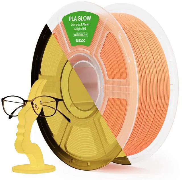 Main image of PLA 3D Printer Filament Glow in the Dark Orange 1KG 1.75mm