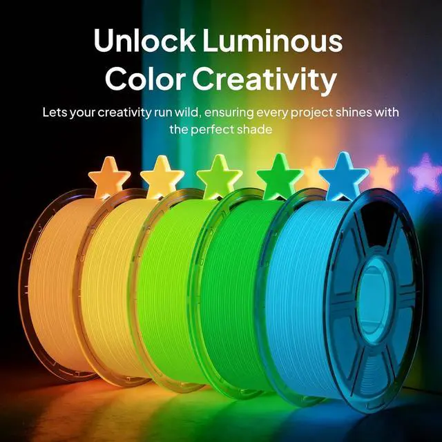 Alt view image 5 of 7 - PLA 3D Printer Filament Glow in the Dark Yellow 1KG 1.75mm