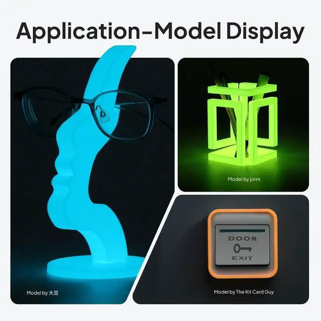 Alt view image 7 of 7 - PLA 3D Printer Filament Glow in the Dark Yellow 1KG 1.75mm