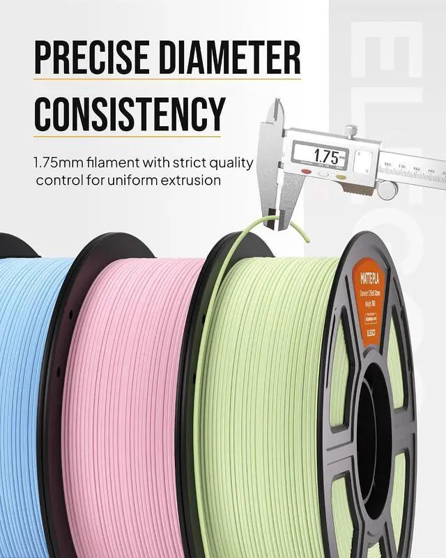 Alt view image 3 of 7 - Matte PLA 3D Printer Filament 1.75mm Black & White 2KG