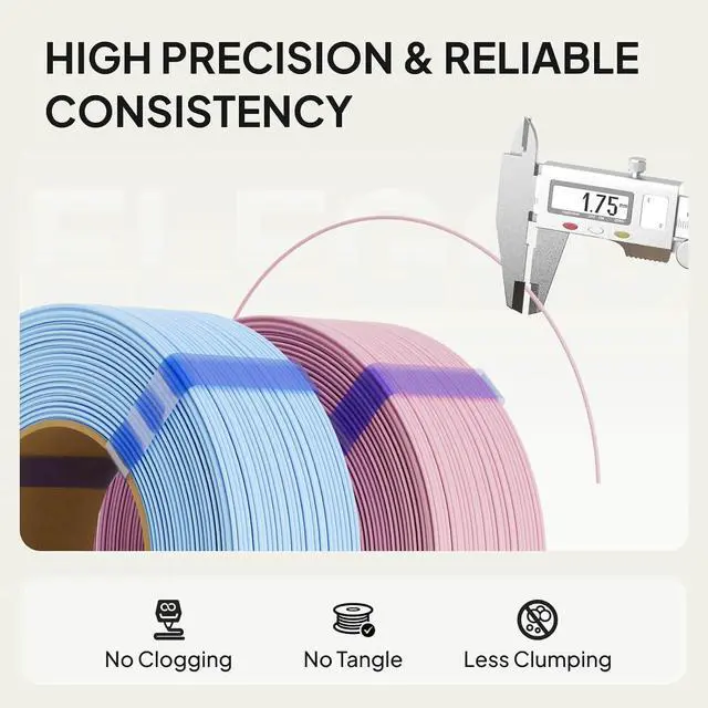 Alt view image 5 of 7 - Matte PLA 3D Printer Filament 1.75mm Black/White 4KG