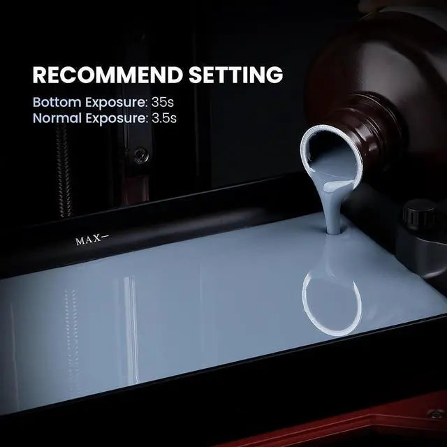 Alt view image 5 of 7 - Standard Photopolymer Resin LCD UV-Curing Resin 405nm 3D Printer Resin for Mars Saturn Jupiter MSLA DLP LCD 3D Printing Grey 1000g (Pack of 2)