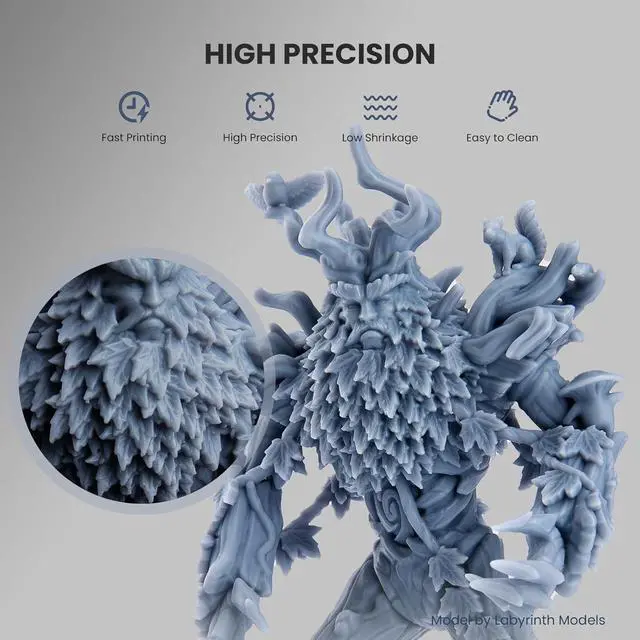Alt view image 2 of 7 - Standard Photopolymer Resin LCD UV-Curing Resin 405nm 3D Printer Resin for Mars Saturn Jupiter MSLA DLP LCD 3D Printing Grey 1000g (Pack of 2)