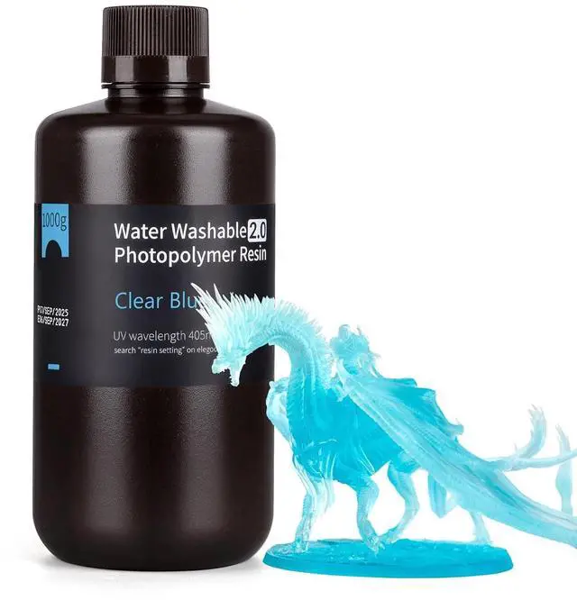 Main image of Water Washable 2.0 3D Printer Resin Clear Blue 1000g