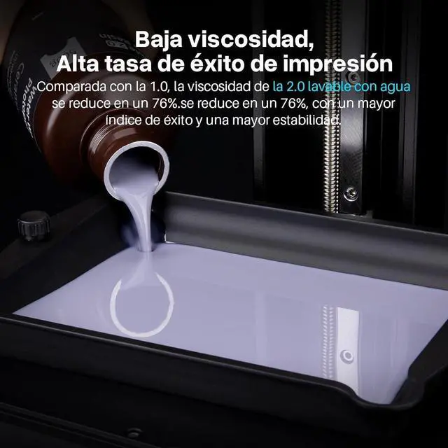 Alt view image 6 of 7 - Water Washable 2.0 3D Printer Resin Clear Blue 1000g