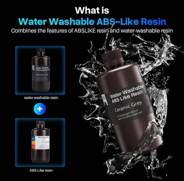 Alt view image 2 of 6 - 8K Water Washable ABS-Like Resin White Smoke 2000g