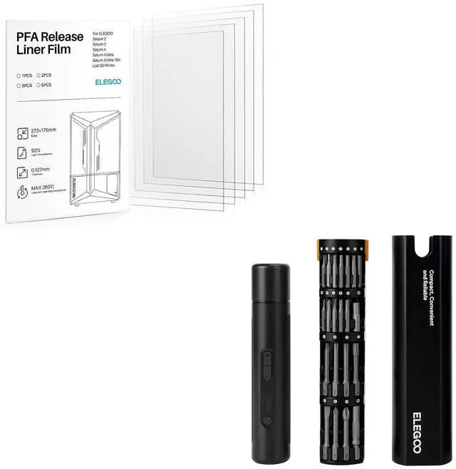 Main image of 5PCS PFA Release Liner Film for Saturn 2/8K/3/4/4 Ultra/4 Ultra 16K Resin 3D Printer and 33-in-1 Electric Screwdriver Set