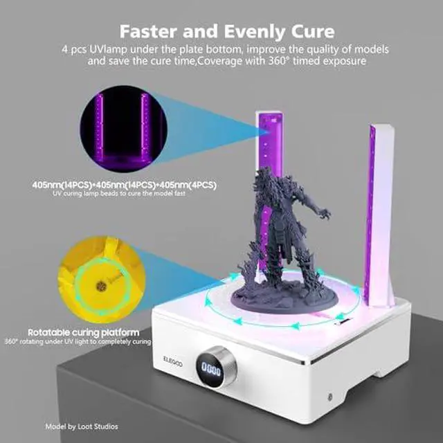 Alt view image 7 of 7 - Saturn 4 Ultra 12K Resin 3D Printer and Mercury XS Bundle Wash and Cure Station