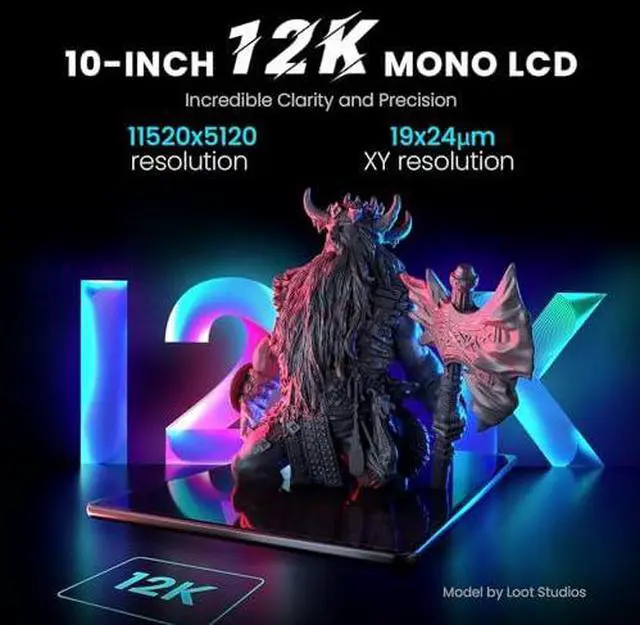 Alt view image 3 of 7 - 10-Inch 12K Monochrome LCD for Saturn 3/ Saturn 3 Ultra Resin 3D Printer and 33-in-1 Electric Screwdriver Set