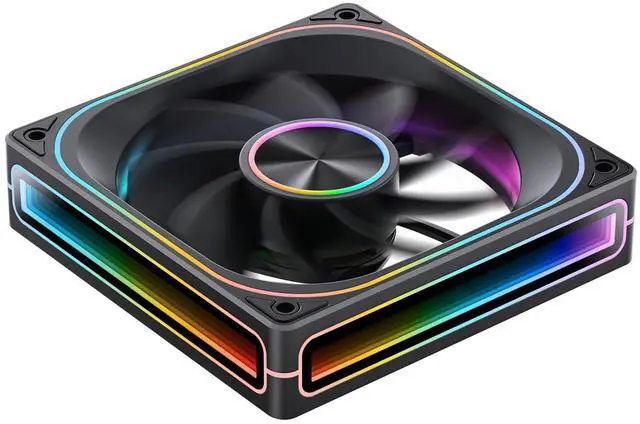 Main image of ZA-120BR (Reverse) PC Case Fan, Reverse Blade,Silent Computer ARGB Fan with 4-Sides Infinity Mirror Fans 1800RPM, PWM Integrated M&F Head,Aluminum Nameplate, 28MM Thick,Black