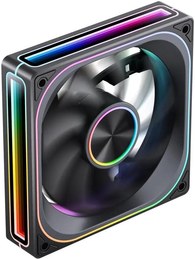 Alt view image 3 of 7 - ZA-120BR (Reverse) PC Case Fan, Reverse Blade,Silent Computer ARGB Fan with 4-Sides Infinity Mirror Fans 1800RPM, PWM Integrated M&F Head,Aluminum Nameplate, 28MM Thick,Black