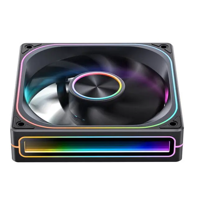 Alt view image 4 of 7 - ZA-120BR (Reverse) PC Case Fan, Reverse Blade,Silent Computer ARGB Fan with 4-Sides Infinity Mirror Fans 1800RPM, PWM Integrated M&F Head,Aluminum Nameplate, 28MM Thick,Black