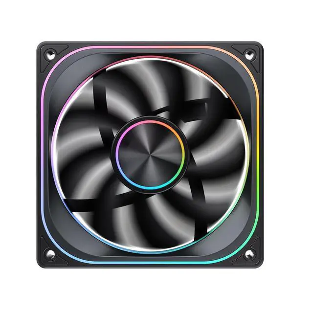 Alt view image 7 of 7 - ZA-120BR (Reverse) PC Case Fan, Reverse Blade,Silent Computer ARGB Fan with 4-Sides Infinity Mirror Fans 1800RPM, PWM Integrated M&F Head,Aluminum Nameplate, 28MM Thick,Black
