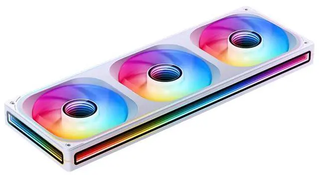 Main image of ZB-360WR (Reverse) PC Case Fan, Reverse Blade Silent Computer Fan with Axis & 4-Sides Infinity Mirror, All-in-One, Single Frame Unit with 3x120mm ARGB Fans, PWM 1800RPM, 28MM Thick,White