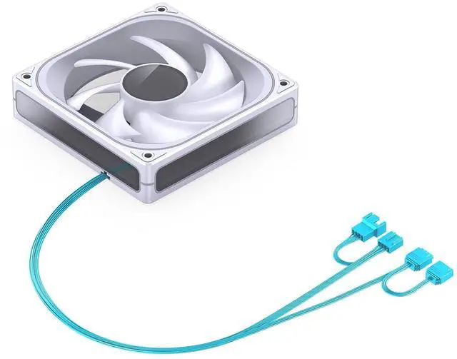 Alt view image 7 of 7 - ZB-120W PC Case Fan, Silent Computer Fan with Axis & 4-Sides Infinity Mirror 2400RPM,3Pin ARGB Fans, 4Pin PWM Integrated M&F Head,28MM Thick,White