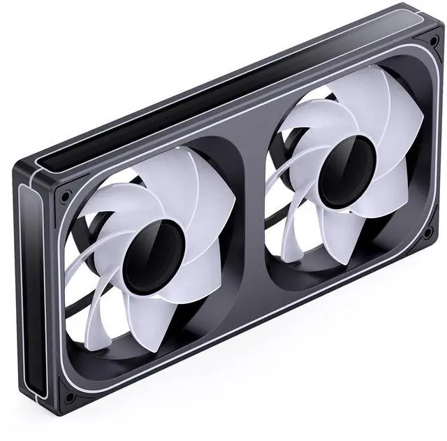 Alt view image 6 of 7 - ZB-240BR (Reverse) PC Case Fan, Reverse Blade Silent Computer Fan with Axis & 4-Sides Infinity Mirror, All-in-One, Single Frame Unit with 2x120mm ARGB Fans, PWM Fan 2400RPM, 28MM Thick,Black