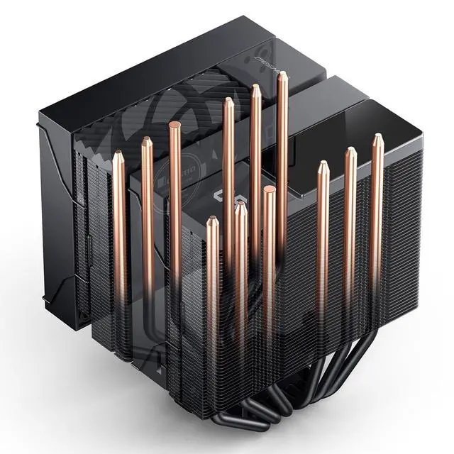 Alt view image 7 of 7 - CC90 Black Dual-Tower CPU Cooler,6Heat-pipes Digital CPU Fan H158mm