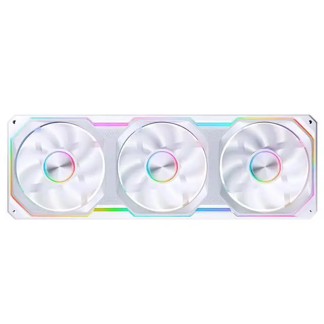 Alt view image 5 of 7 - XA-360W PC Case Fan, Silent Computer Fan,Dual-Light Effect, Switch At Will,All-in-One, Single Frame Unit with3x120mm ARGB Fans,3Pin ARGB, Fan 2400RPM,28MM Thick,White