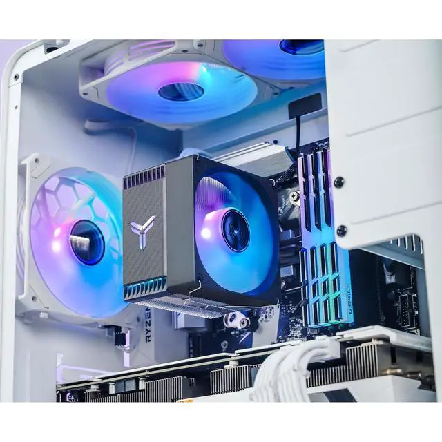 Alt view image 2 of 7 - CR1400 EVO CPU Cooler,ARGB Mute Series air Cooling, CPU Fan Height 130mm,92mm Fan Mini CPU Cooler,4 Copper Heat Pipes Air heatsink Tower Radiator, for AM5/AM4/Intel LGA1700/1851,Black
