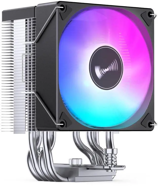 Alt view image 4 of 7 - CR1400 EVO Black Color Series 9cm CPU Cooler, H130mm, Air Tower Radiator, Silent heatsink, 4pin Automatic Light CPU Fan,4 Copper Heatpipes for AMD AM4/AM5 Intel LGA1700, 92mm RGB Fan, Black