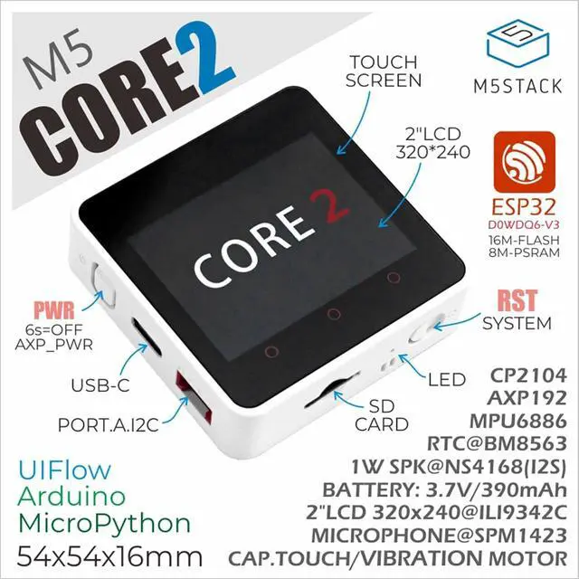 Alt view image 2 of 7 - M5Stack Official Core2 IoT Development Kit